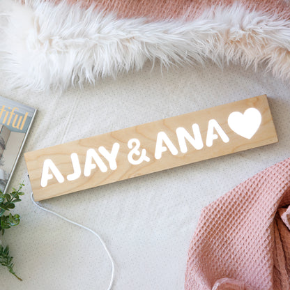 PERSONALIZED BIRCH WOOD KIDS NIGHT LIGHT