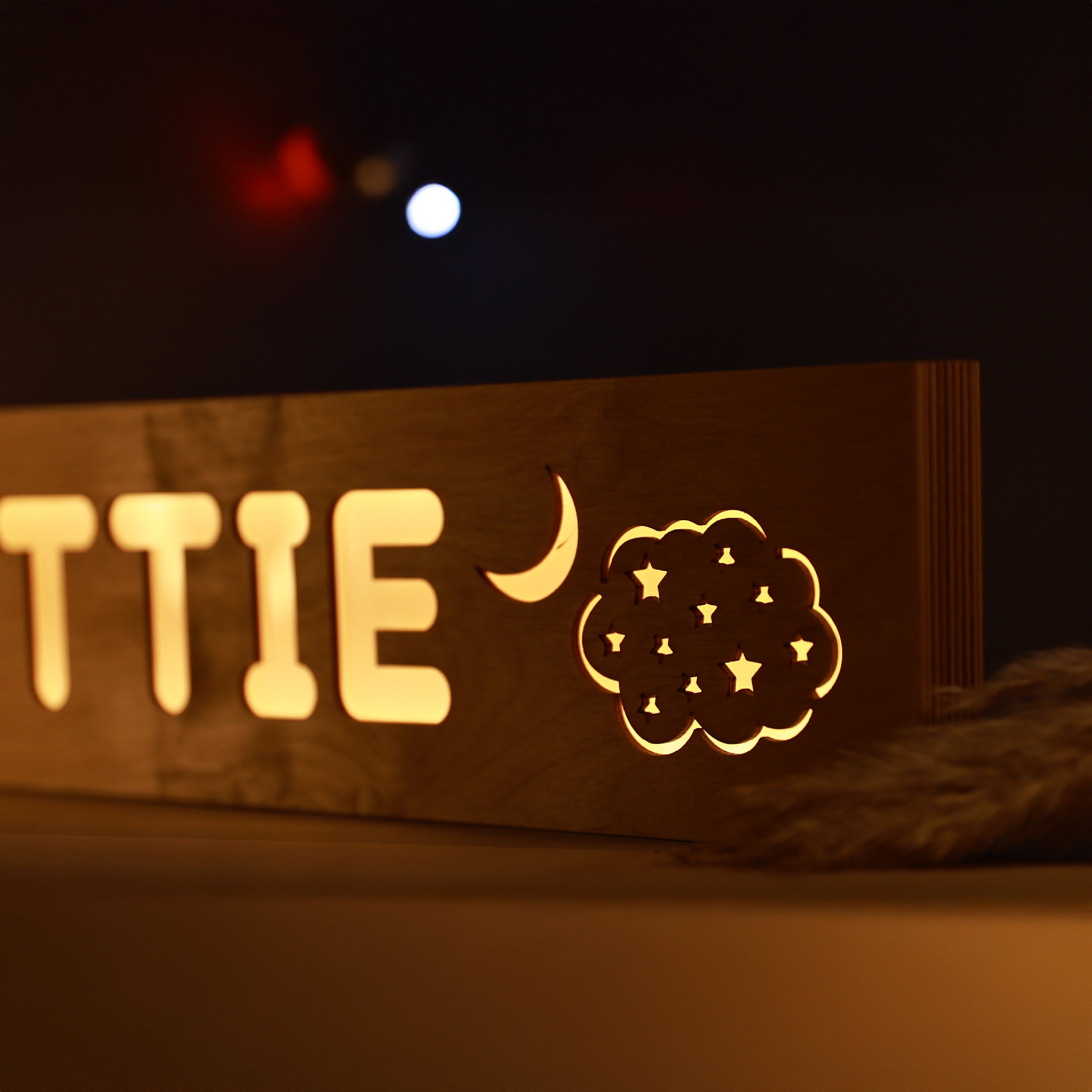 PERSONALIZED BIRCH WOOD KIDS NIGHT LIGHT