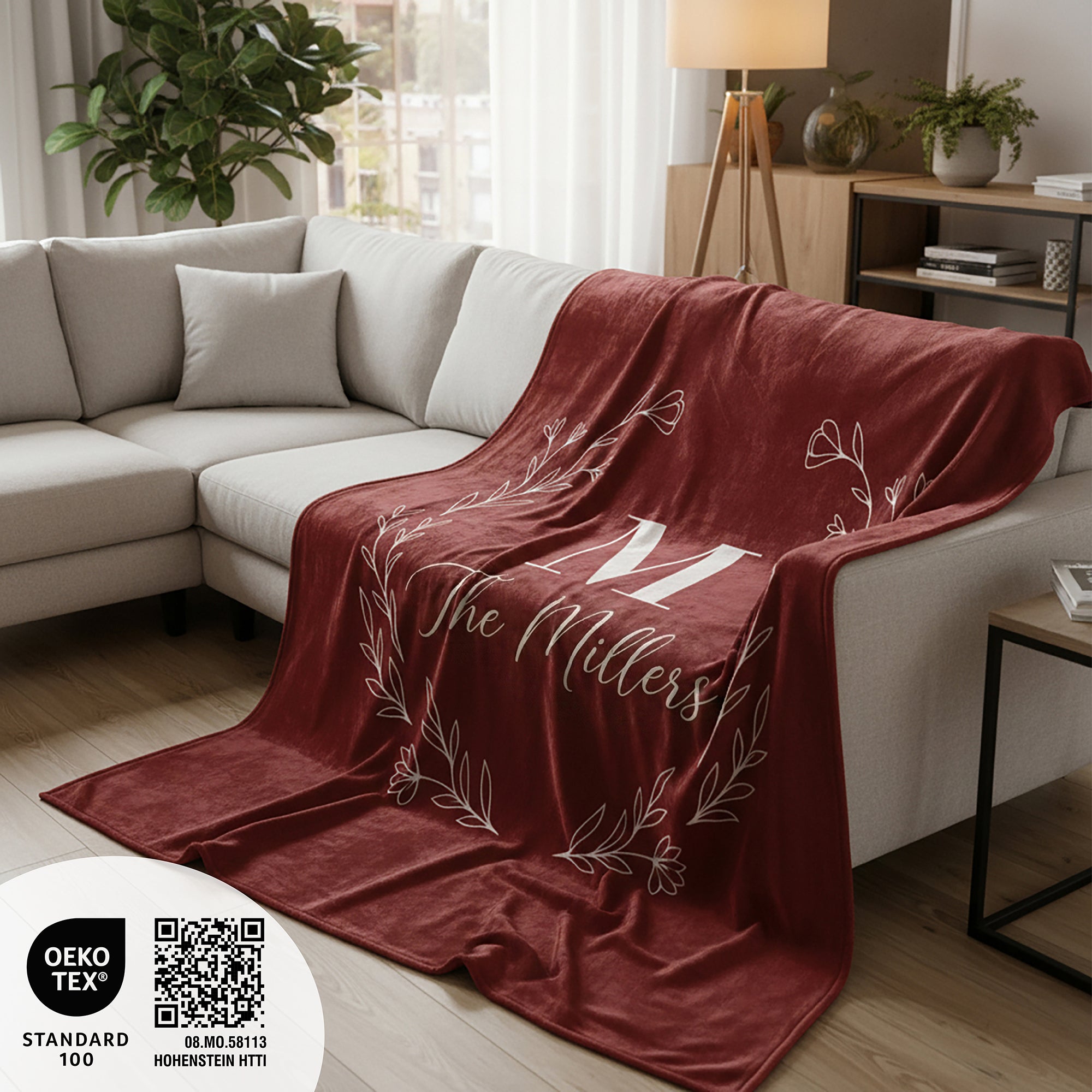 BonibomLab Couple Blanket With Name And Date