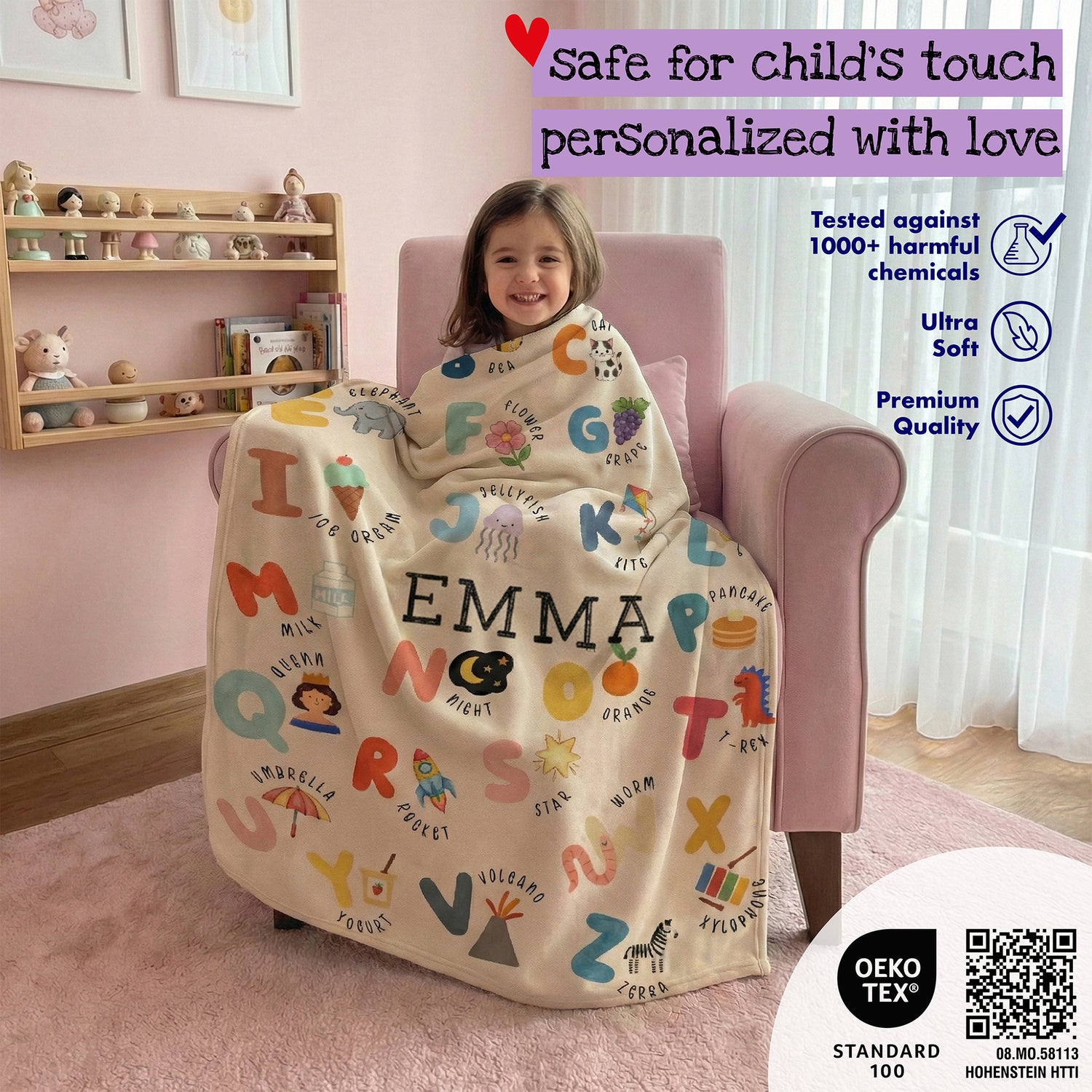 BonibomLab Alphabet Blanket