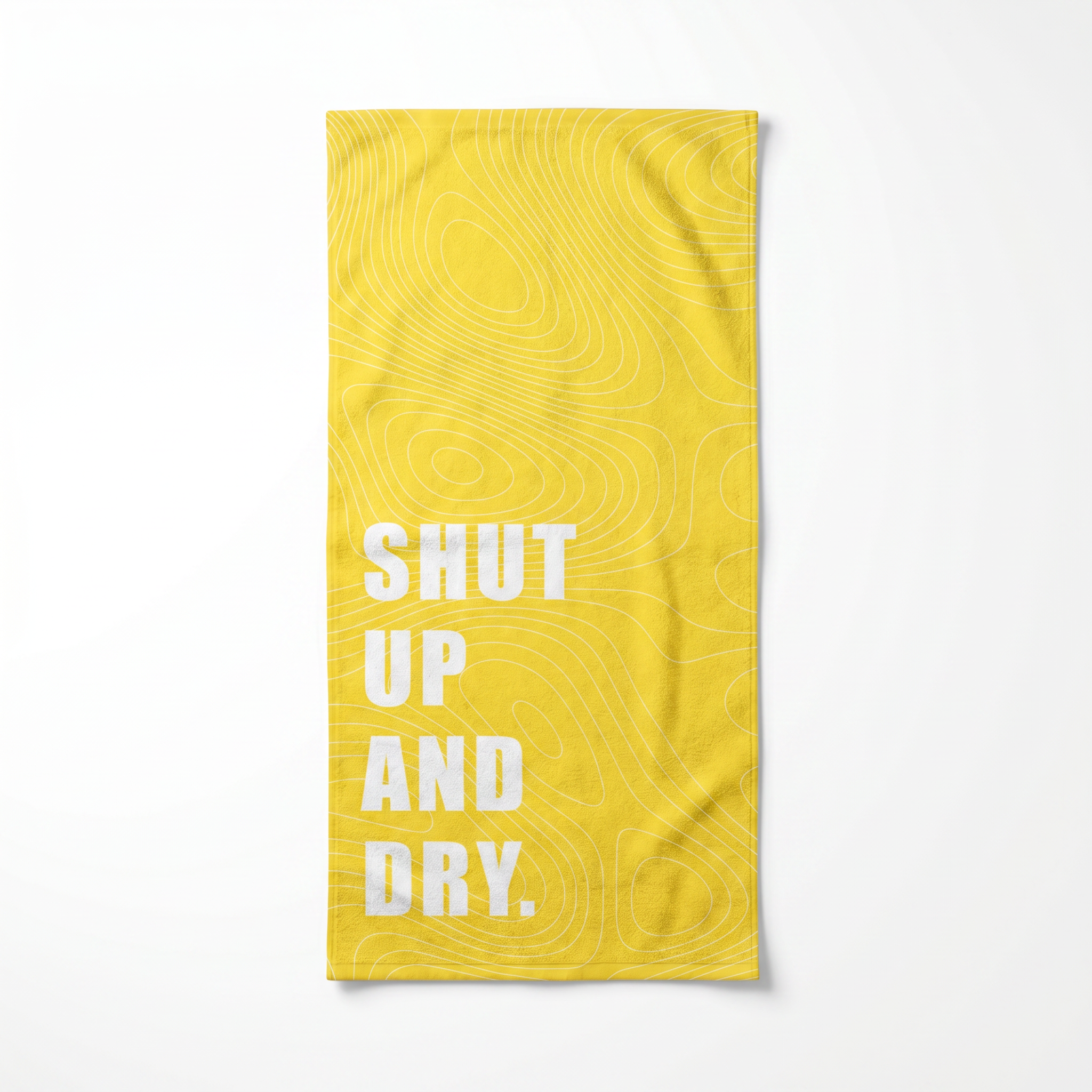 “SHUT UP AND DRY.” Slogan Beach Towel – Bonibomlab Loud Summer Collection
