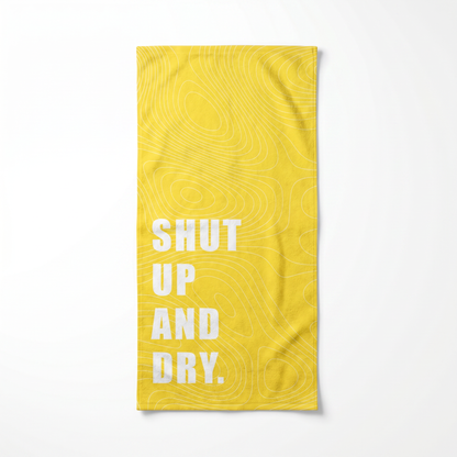 “SHUT UP AND DRY.” Slogan Beach Towel – Bonibomlab Loud Summer Collection