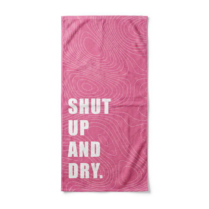 “SHUT UP AND DRY.” Slogan Beach Towel – Bonibomlab Loud Summer Collection